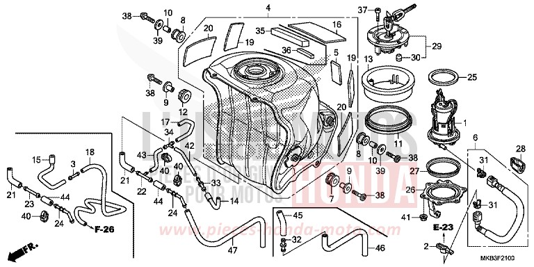 KRAFTSTOFFTANK/KRAFTSTOFFPUMPE von CBR1000RR SP SP1 SP2 VIBRANT ORANGE (YR250X) von 2016